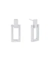 And Now This 18k Gold Plated Or Silver Plated Rectangle Post Drop Earring In Silver