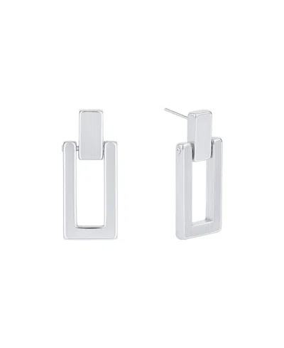 And Now This 18k Gold Plated Or Silver Plated Rectangle Post Drop Earring