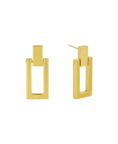 And Now This 18k Gold Plated Or Silver Plated Rectangle Post Drop Earring In Gold Flash