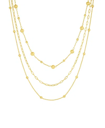 And Now This 18k Gold Plated Or Silver Platedtriple Layered Necklace In Gold Flash