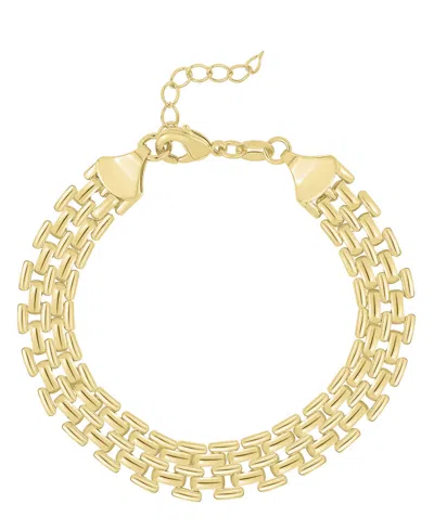 And Now This 18k Gold Plated Watch Band Link Bracelet In 18k Gold Plated Over Brass