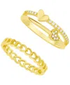 And Now This 2-pc. Cubic Zirconia 18k Gold Plated Brass Ring Set, Macy's Exclusive In Gold