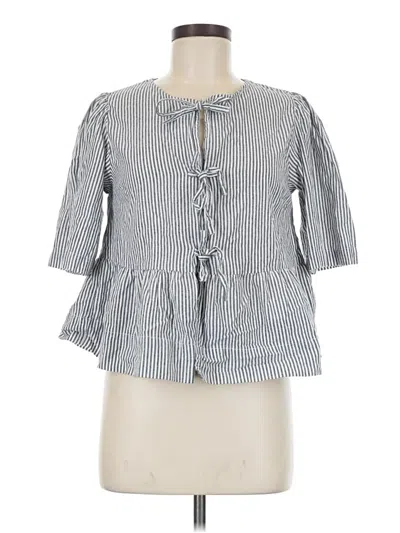 Pre-owned And Now This 3/4 Sleeve Button Down Shirt In Gray