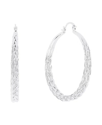 And Now This Braided Click Top Hoop Earrings In Silver