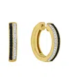 And Now This Clear And Black Crystal Hoop Earring In Gold