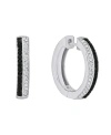 And Now This Clear And Black Crystal Hoop Earring In Silver