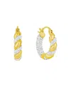 And Now This Clear Crystal Click Top Hoop Earrings In Gold