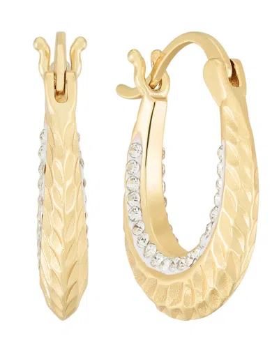 And Now This Clear Crystal Diamond Cut Hoop Earring In Gold