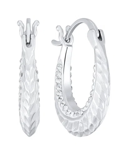 And Now This Clear Crystal Diamond Cut Hoop Earring In Silver