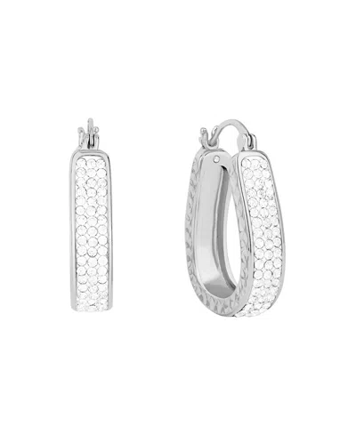 And Now This Clear Crystal Diamond Cut Hoop Earrings In Silver
