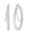 And Now This Clear Crystal Double Hoop Earring In Silver