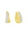 And Now This Clear Crystal Double Row Texture Hoop Earrings In Gold