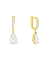 And Now This Clear Crystal Drop Hoop Earrings In Gold