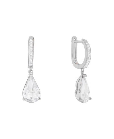 And Now This Clear Crystal Drop Hoop Earrings In Silver