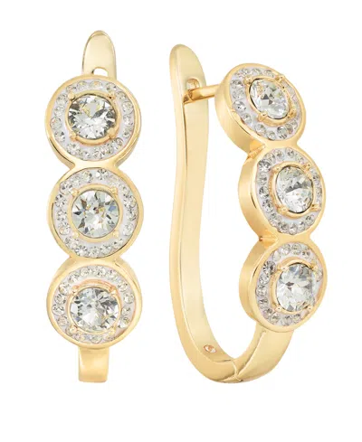 And Now This Clear Crystal Pave Hinged Hoop Earring In Gold