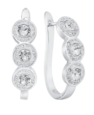 And Now This Clear Crystal Pave Hinged Hoop Earring In Silver