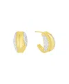 And Now This Clear Crystal Push Back C-hoop Earrings In Gold