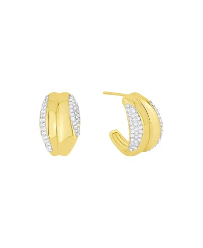 And Now This Clear Crystal Push Back C-hoop Earrings In Gold