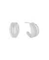 And Now This Clear Crystal Push Back C-hoop Earrings In Silver