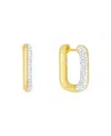 And Now This Clear Crystal Rectangular Shaped Hoop Earrings In Gold