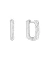 And Now This Clear Crystal Rectangular Shaped Hoop Earrings In Silver