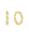 And Now This Clear Crystal Twist Hoop Earrings In Gold