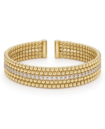 And Now This Clear Cubic Zirconia Beaded Bangle Bracelet In Gold
