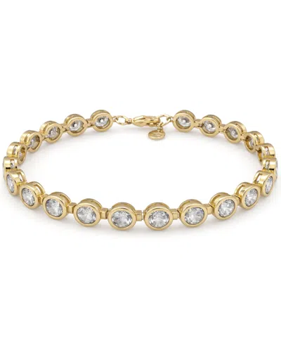 And Now This Clear Cubic Zirconia Station Bracelet In Gold