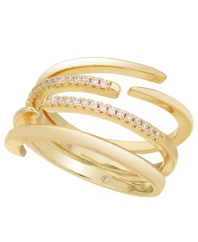 And Now This Clear Cubic Zirconia Triple Stack Ring In Gold