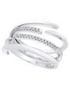And Now This Clear Cubic Zirconia Triple Stack Ring In Silver