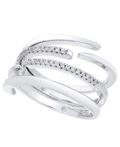 And Now This Clear Cubic Zirconia Triple Stack Ring In Silver