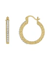 AND NOW THIS CRYSTAL 18K GOLD PLATED HOOP EARRING