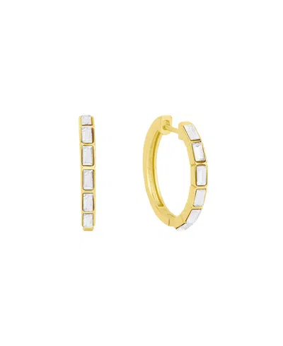And Now This Crystal Baguette Hinged Hoop Earrings In Gold