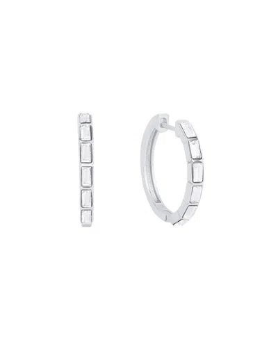 And Now This Crystal Baguette Hinged Hoop Earrings In Silver