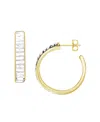 And Now This Crystal Baguette Small 1" Hoop Earrings In Gold-tone