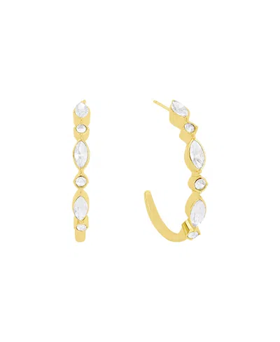 And Now This Crystal C Hoop Earrings In Gold