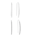 And Now This Crystal Curved Bar Earring Set In Silver