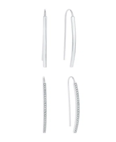 And Now This Crystal Curved Bar Earring Set In Neutral