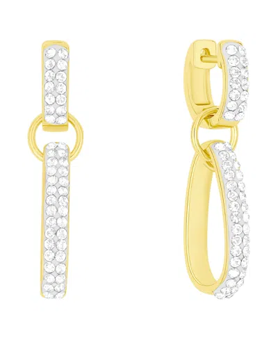 And Now This Crystal Drop Hinged Hoop Earrings In Gold