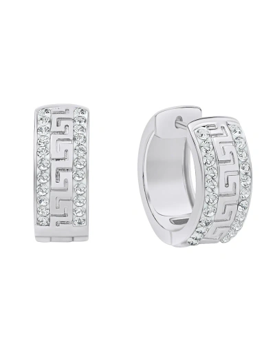 And Now This Crystal Greek Key Hoop Earring In Silver