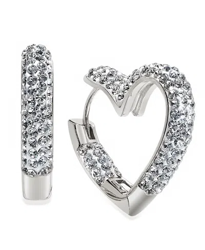 And Now This Crystal Heart Hoop Earring In Silver