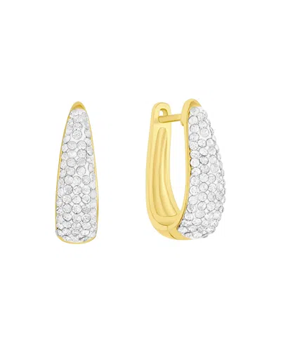 And Now This Crystal Hinge Hoop Earrings In Gold