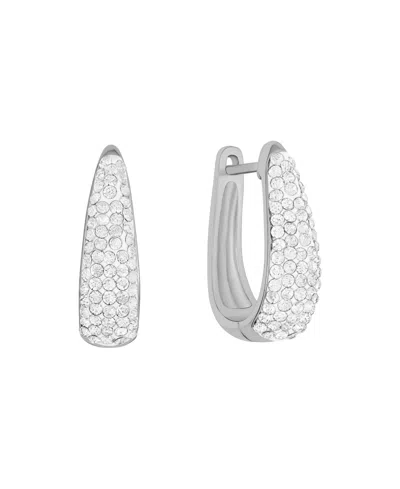 And Now This Crystal Hinge Hoop Earrings In Metallic