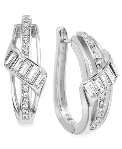 And Now This Crystal Hinged Hoop Earring In Silver