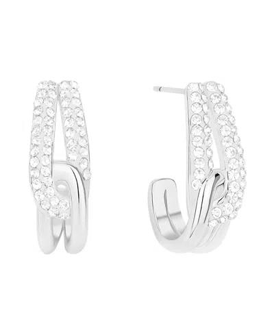 And Now This Crystal Interlock J Hoop Earrings In Gray