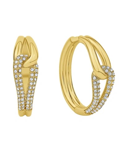 And Now This Crystal Knot Hoop Earring In Gold