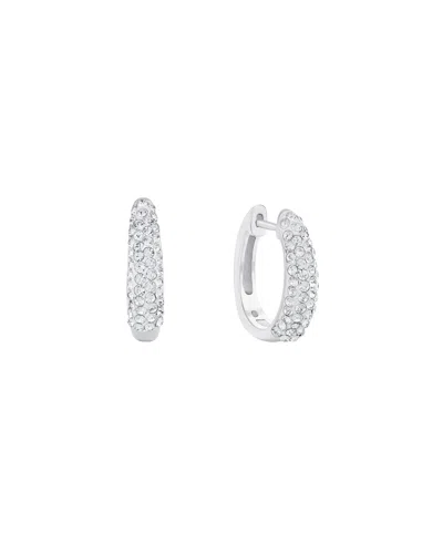 And Now This Crystal Oval Huggie Hoop Earring