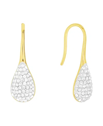 And Now This Crystal Paved Drop Wire Hook Earrings In Gold