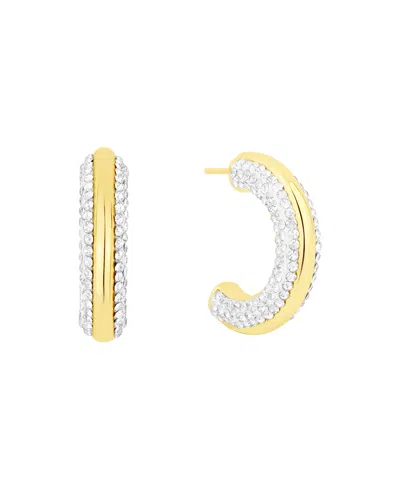 And Now This Crystal Stones Hoop Earrings In Gold