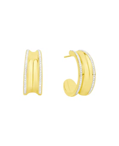 And Now This Crystal Stones Hoop Earrings In Gold